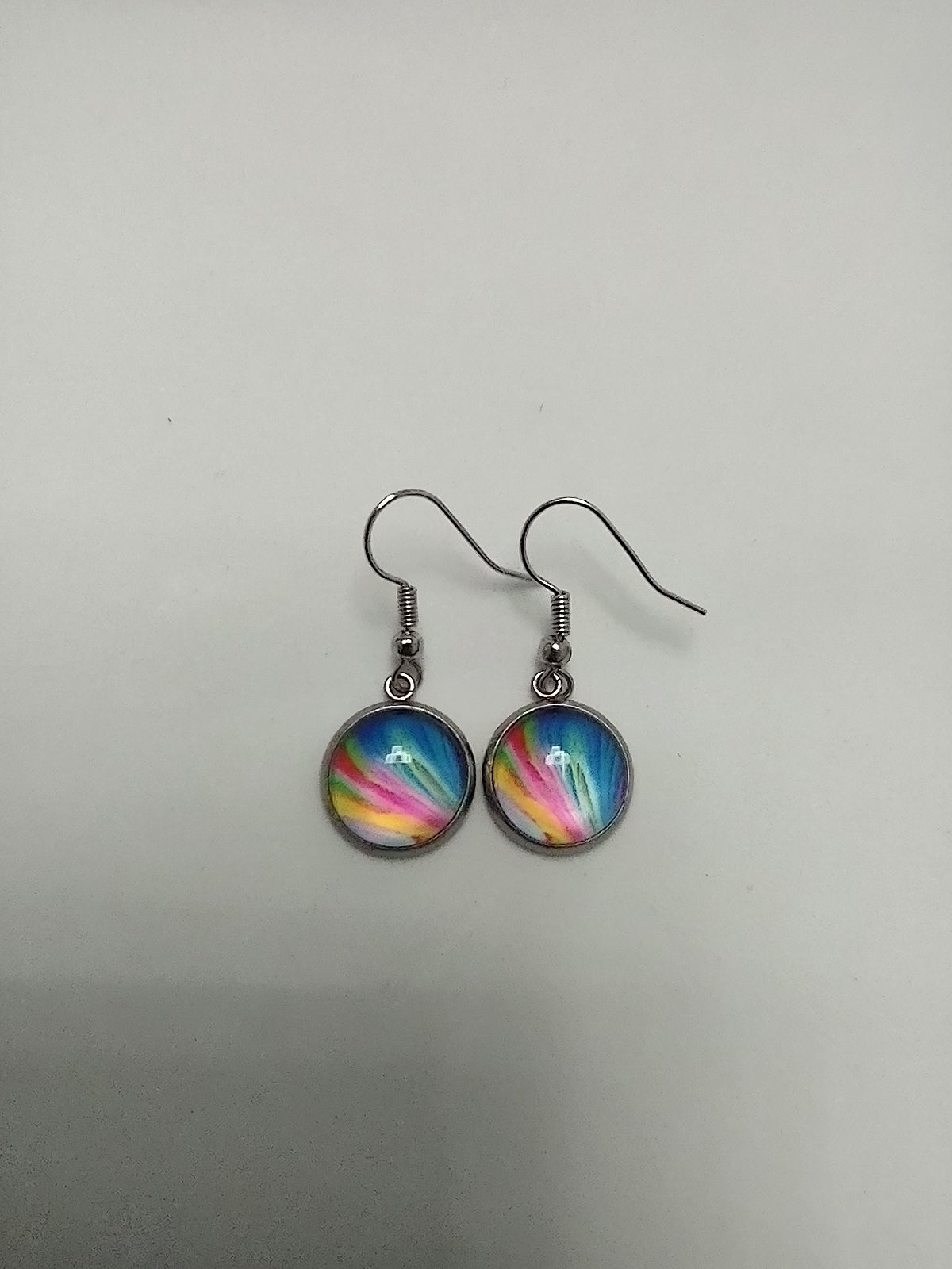 A Day at the Beach, Beach Earrings, Summer Earrings, Birthday gift, Multicolored Earrings, Cabochon Dangle Earrings