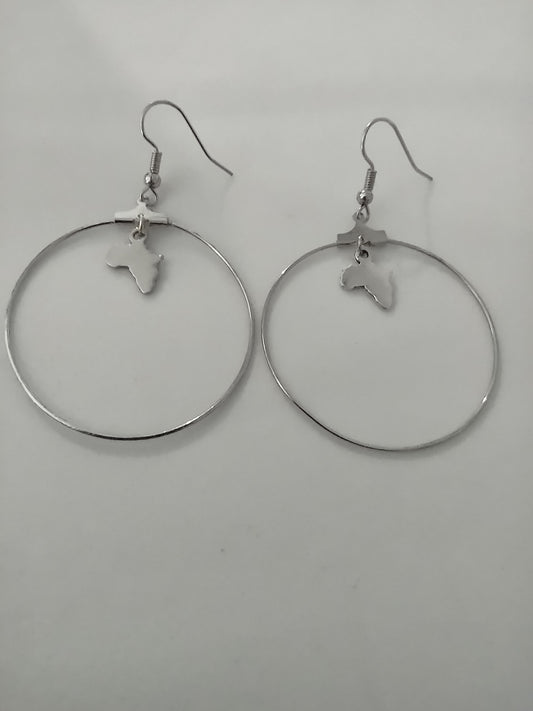 Peace of Africa Hoops, Africa Hoop Earrings, Africa Earrings, affordable african jewelry