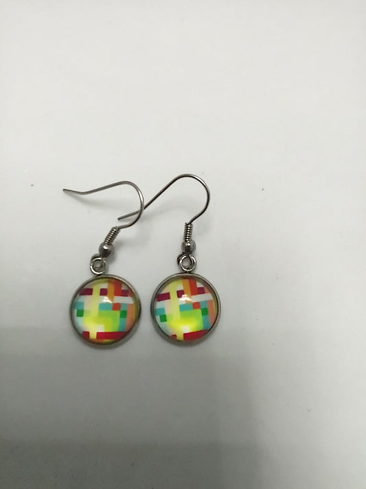 A Day at the Beach, Beach Earrings, Summer Earrings, Birthday gift, Multicolored Earrings, Cabochon Dangle Earrings