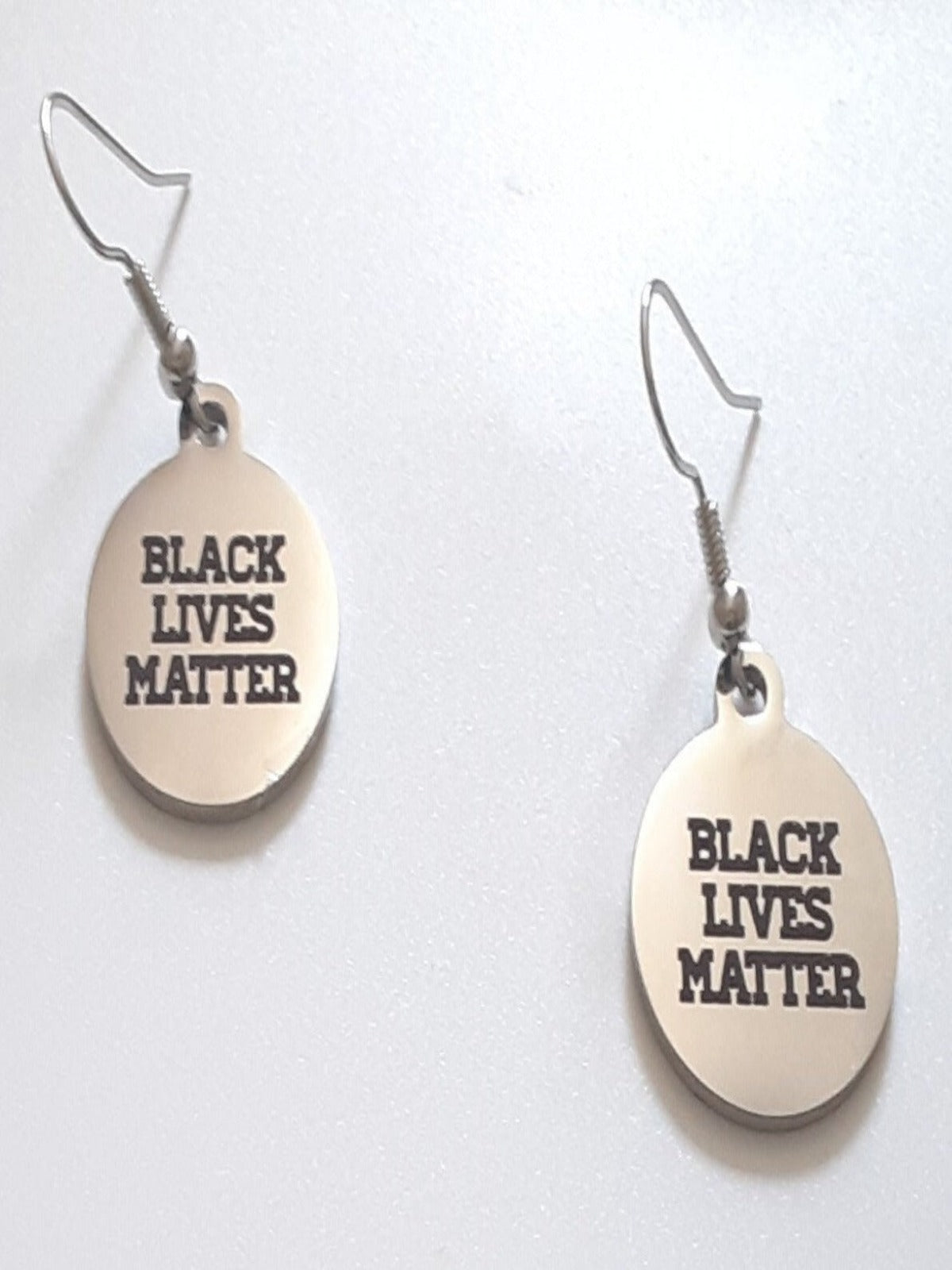 Wear Your Truth!, BLM pendant earrings, Rose gold BLM earrings, Stainless steel jewelry