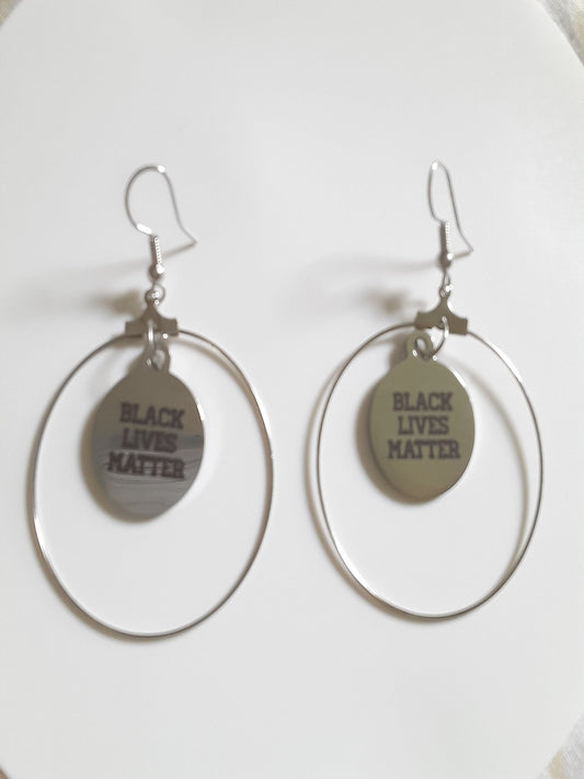 Wear Your Truth! - Hoops, BLM jewelry, Rose gold jewelry, BLM hoop earrings, affordable stain steel BLM pendant hoop earrings